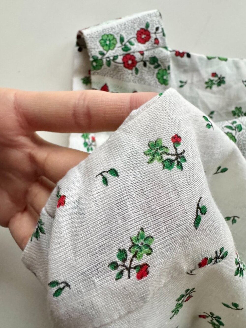 Vintage 80's JCPENNEY Green Floral Polycotton Law Fit & Flare Dress, Size 15/16 - Picture 8 of 15
